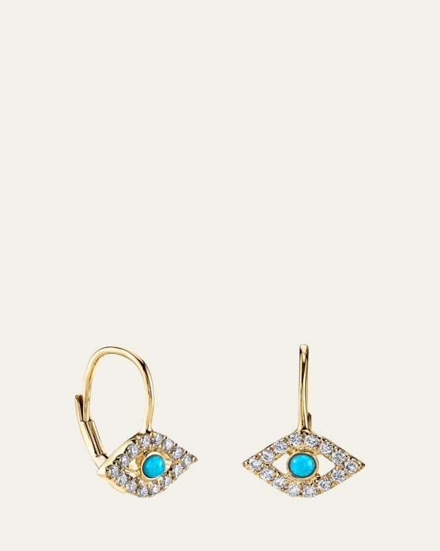 Pair Eye Lever Back Earrings